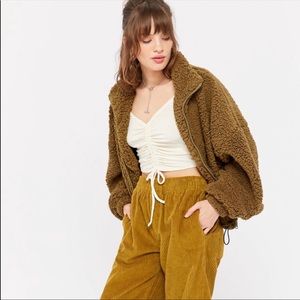 Urban Outfitters Willow Fuzzy Drawstring Jacket
